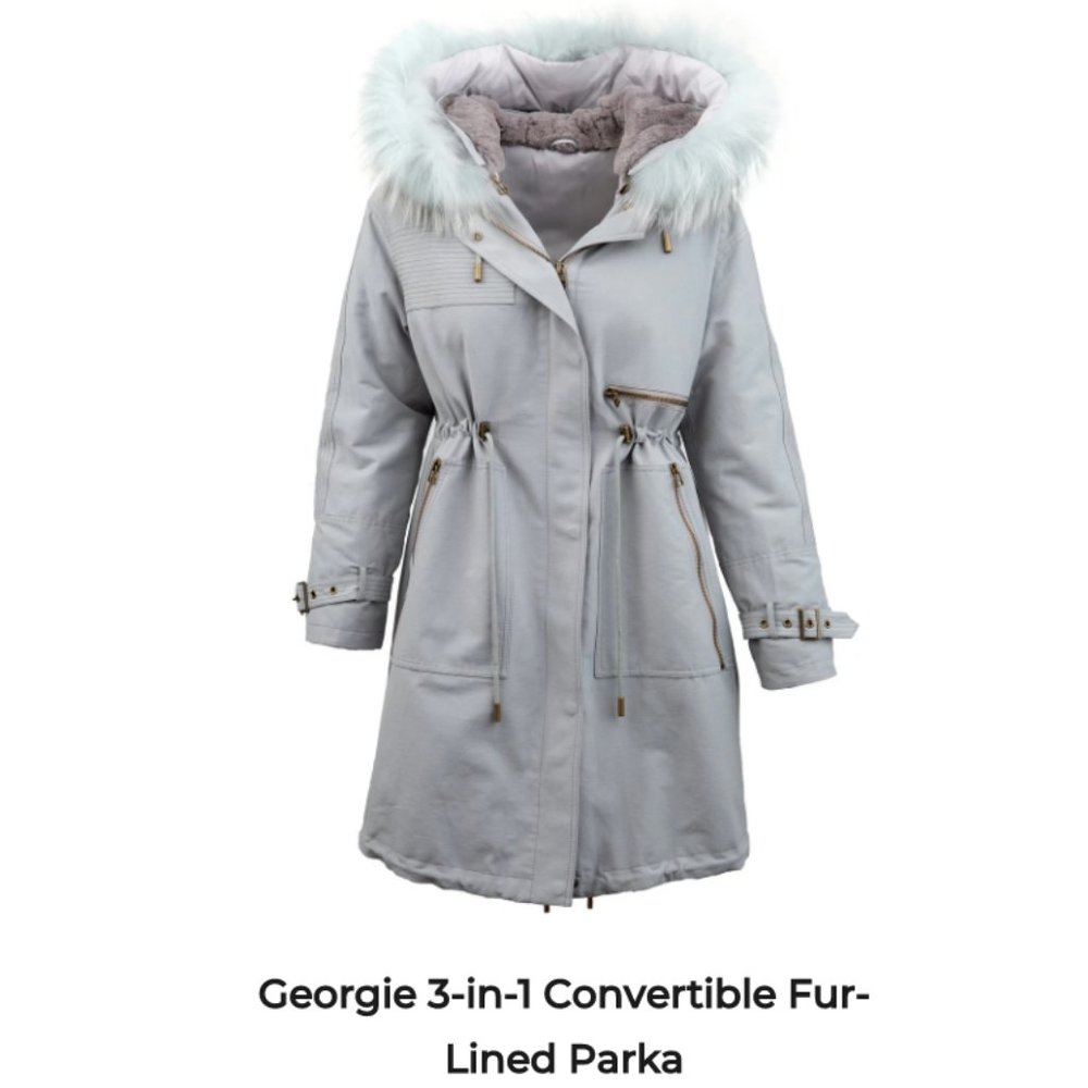 J.ING Georgie 3-in-1 Convertible Blue Grey Parka